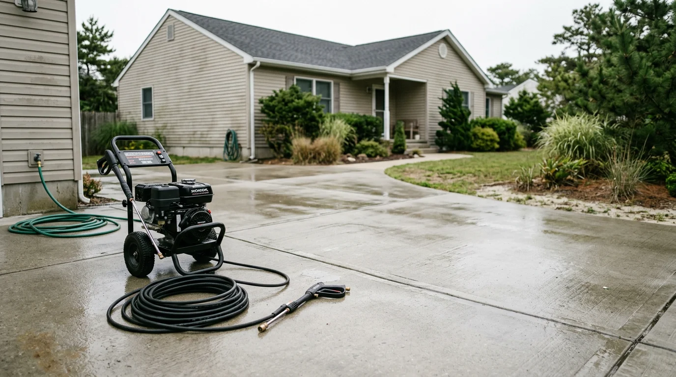 Property care and maintenance team performing landscaping and upkeep at a New Jersey residential property